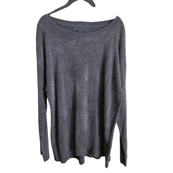 Barefoot Dreams Cozy Chic Ultra Lite Dockside Pullover Dolphin Blue Gray Size L - Picture 2 of 5